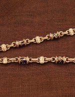 Цепь из золота 585 пробы с лазуритом