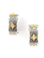 Серьги из серебра 925 пробы и золота 750 пробы с рубином