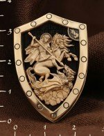 Образок из золота 585 пробы с эбеновым деревом