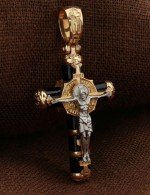 Крест из золота 585 пробы с ониксом