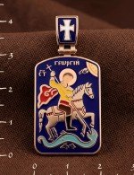 Образок из золота 585 пробы с эмалью