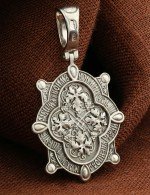 Образок из белого золота 585 пробы с бриллиантами
