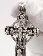 Крест из серебра 925 пробы с эбеновым деревом