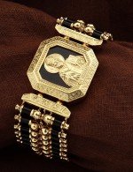 Браслет из лимонного золота 585 пробы с ониксом