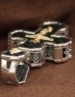 Крест из серебра 925 пробы и золота 585 пробы с эбеновым деревом