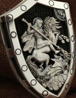 Образок из серебра 925 пробы с эбеновое дерево