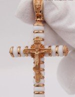 Крест из золота 585 пробы с агатом