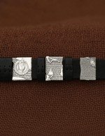 Браслет кожаный с серебром 925 пробы