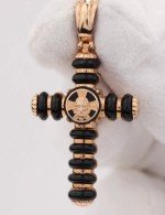 Крест из золота 585 пробы с ониксом