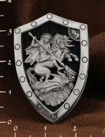Образок из белого золота 585 пробы с эбеновым деревом