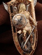 Образок из золота 585 пробы с эмалью