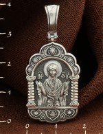 Образок из белого золота 585 пробы с бриллиантами