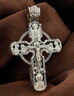 Крест из серебра 925 пробы с эбеновым деревом