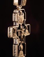 Крест из золота 585 пробы с ониксом