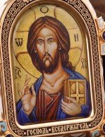Образок из золота 585 пробы с эмалью и иконописью