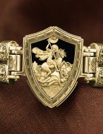 Браслет с золотом 585 пробы и ониксом