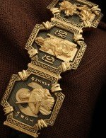 Браслет с золотом 585 пробы