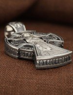 Крест из белого золота 585 пробы с эбеновым деревом