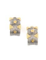 Серьги из серебра 925 пробы и золота 750 пробы с рубином