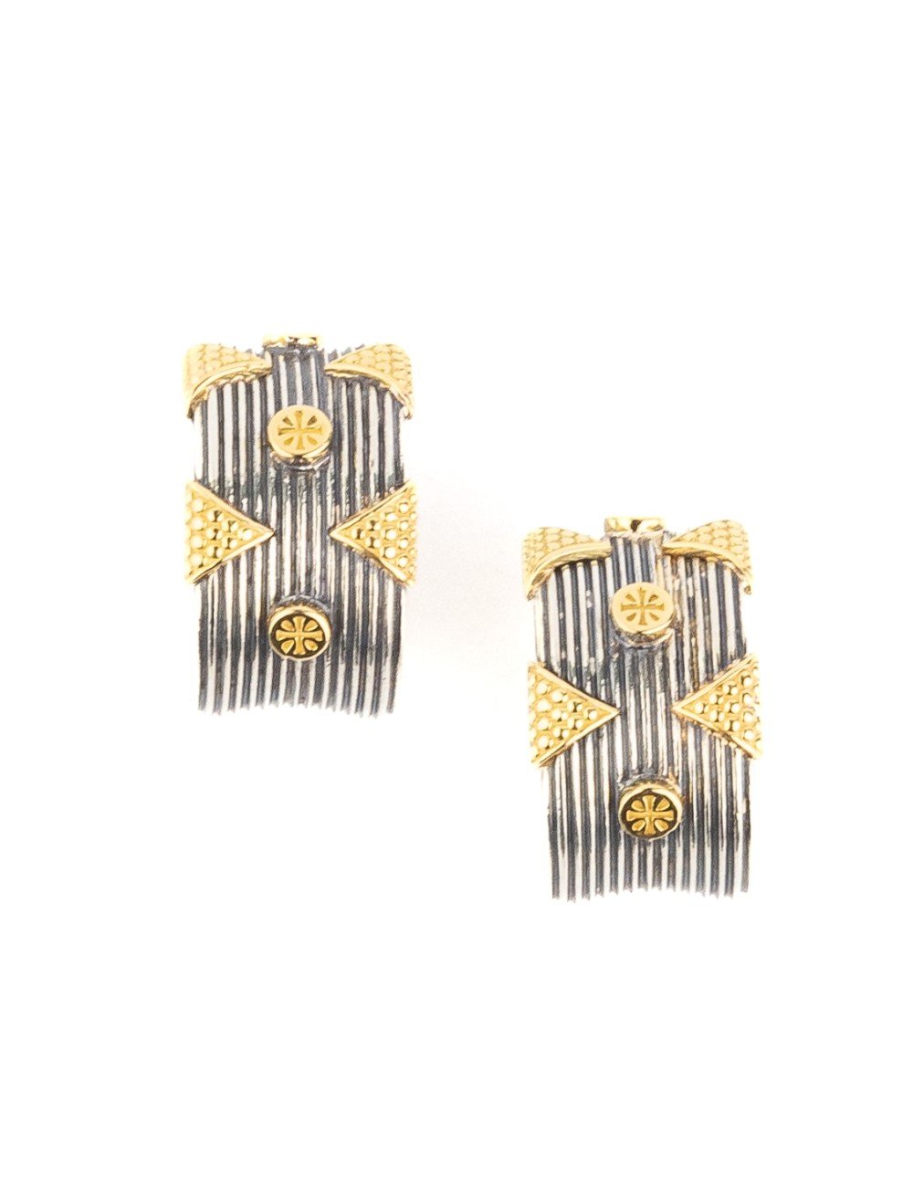 Серьги из серебра 925 пробы и золота 750 пробы с рубином