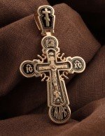 Крест из золота 585 пробы с эмалью