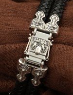 Браслет кожаный с серебром 925 пробы