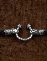 Гайтан кожаный с золотом 585 пробы