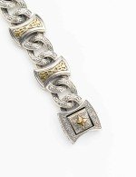 Браслет из серебра 925 пробы и золота 750 пробы с рубином