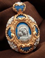 Образок из золота 585 пробы с эмалью