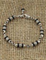 Браслет из серебра 925 пробы с ониксом