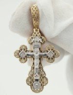 Крест из лимонного золота 585 пробы