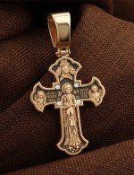 Крест из золота 585 пробы с бриллиантами