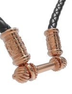 Гайтан кожаный с золотом 585 пробы