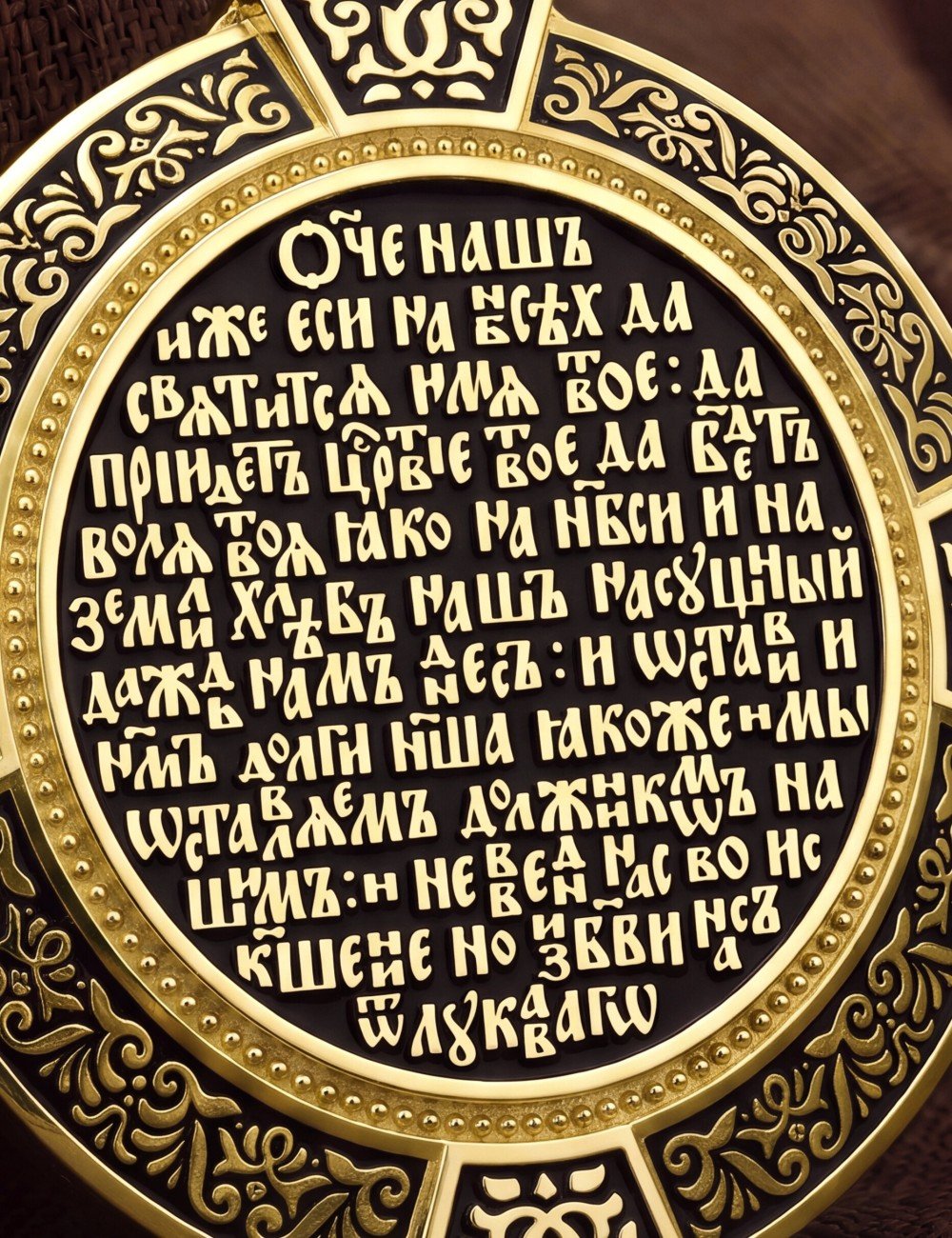 Образок из лимонного золота 585 пробы с эмалью и иконописью
