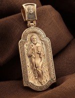 Образок из золота 585 пробы с эмалью