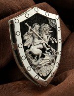 Образок из серебра 925 пробы с эбеновое дерево