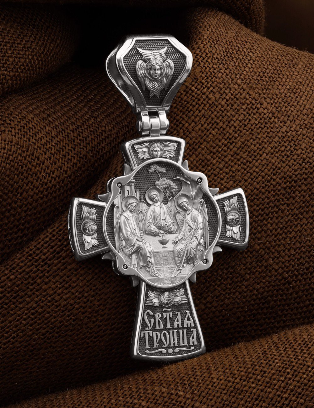 Крест из белого золота 585 пробы