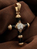 Крест из золота 585 пробы с ониксом
