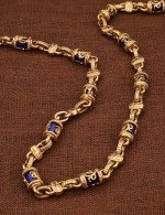 Цепь из золота 585 пробы с лазуритом