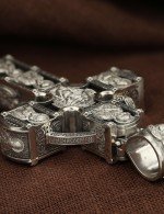 Крест из серебра 925 пробы с эбеновым деревом