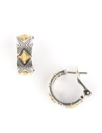 Серьги из серебра 925 пробы и золота 750 пробы с рубином