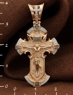 Крест из золота 585 пробы с бриллиантами