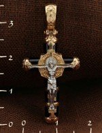 Крест из золота 585 пробы с ониксом