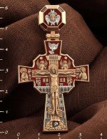 Крест из золота 585 пробы с эмалью
