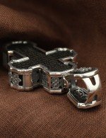 Крест из серебра 925 пробы и золота 585 пробы с эбеновое дерево