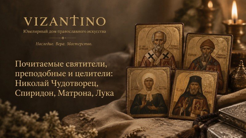 Почитаемые святители, преподобные и целители: Николай Чудотворец, Спиридон, Матрона, Лука