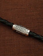 Гайтан кожаный с серебром 925 пробы