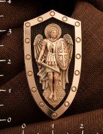 Образок из золота 585 пробы с эбеновым деревом