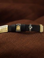 Браслет кожаный с золотом 585 пробы