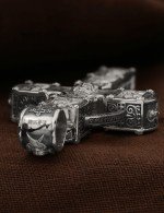 Крест из белого золота 585 пробы с эбеновым деревом